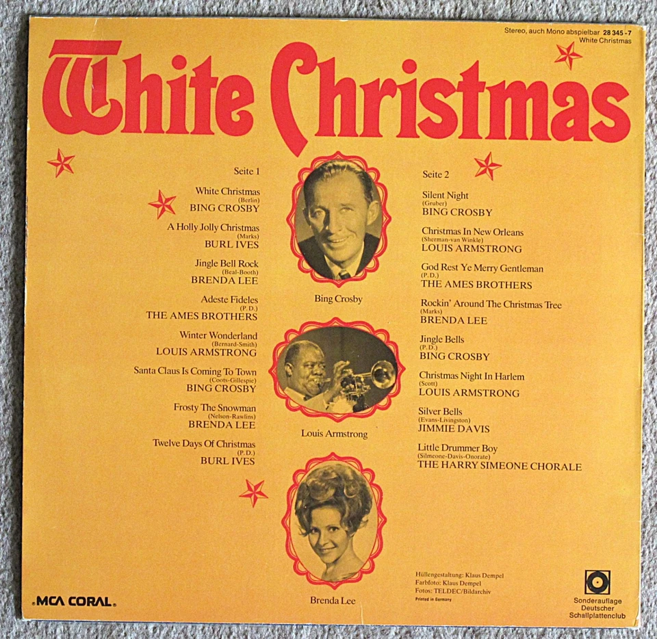 4x LP WHITE/MERRY CHRISTMAS Presley Crosby Louis Armstrong Doris Day Sinatra, Ex - Bild 2 von 4