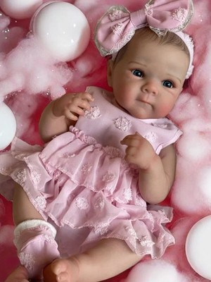 18 Zoll Silikon Vinyl Körper Handarbeit Kinder Reborn Baby Puppen Newborn Puppe Mädchen