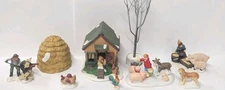 Christmas Village Farm Pieces Figures Chicken Coop Pigs 