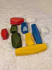 Kids Wooden Blocks Stacking Balancing Colors 10 Pcs