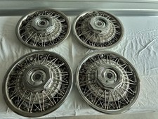 New Out Of Box Vintage 14 Wire Spoke Wheel Covers Hubcaps Set Of 4 Chrome