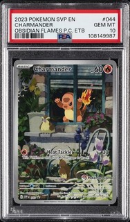 2023 POKEMON OBSIDIAN FLAMES POKEMON CENTER ETB PROMO #044 CHARMANDER PSA 10