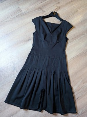 CHANEL Spring 2004 Cotton Logo Dress LBD FR36