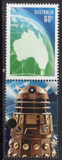 DR WHO VILLAIN - DALEK adjunto al mapa de Australia MNH 60c sello