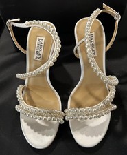 Badgley Mischka Amora Pearl Strap Block Heels Size: 7
