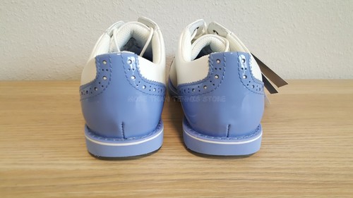G/FORE Women's Cap Toe Gallivanter Golf Shoes  Snow/Vista Blue G4LS22EF04 - Picture 4 of 12