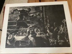 Robert Riggs Lithograph "On The Ropes " Circa 1932-33