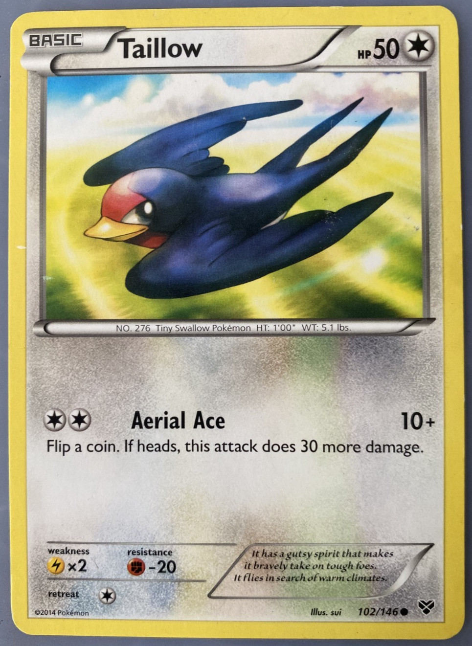 XY Base Set 2014 #102/146 Taillow Common Pokemon TCG LP/MP Free Shipping US
