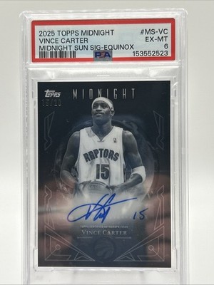 2025-26 Topps Midnight - Midnight Sun Signatures Vince Carter #MS-VC Equinox /20