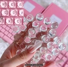 Clear Keyboard Bubble Stickers for Long Nails 32pcs   Typing Protection Comfort
