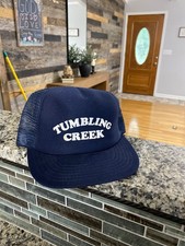 VTG Hat Cap Snapback Tumbling Creek Fishing P Brand USA Made!! Dk Blue mesh foam