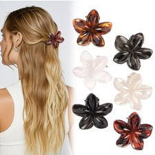 6PCS Small Flower Hair Clips for Women,1.57 Inch Hawaiian Flower Hair Claw Cl...