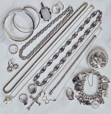 Beautiful Sterling Silver Jewelry Lot 232 Grams. Wearable Jewlery Lot.