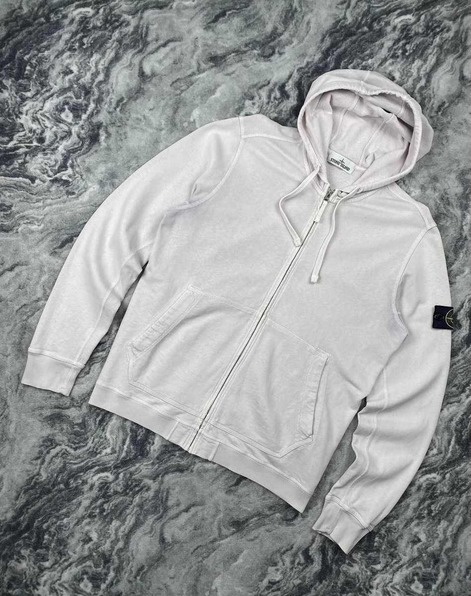 Vintage Stone Island Zip Hoodie Men Size XL White | eBay