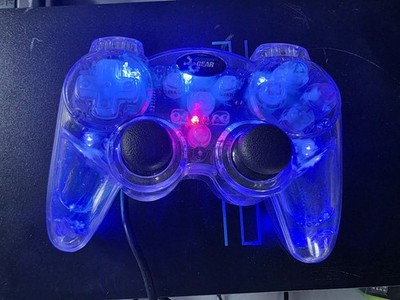 Dream Gear Playstation 2 (PS2) Controller Clear LED Blue Ocean