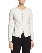 NEW White REAL Leather Jacket for Women Biker Moto Lambskin Size S M L XL
