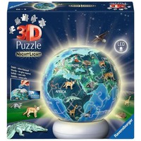 Ravensburger 3D Puzzle Nachtlicht Erde Mit Tiermotiven - Puzzle-Ball Mit Led Nac