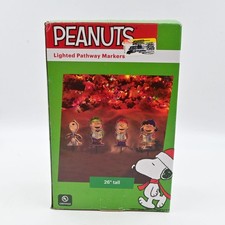 Peanuts Lighted Pathway Markers Snoopy  Gang Caroling 26" Tested
