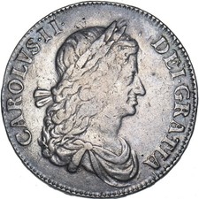 1663 Crown - Charles II British Silver Coin - Nice