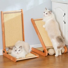 23.6 Inch Large L Shape Foldable Cat Scratcher Scratching Post Pad Wall Toy