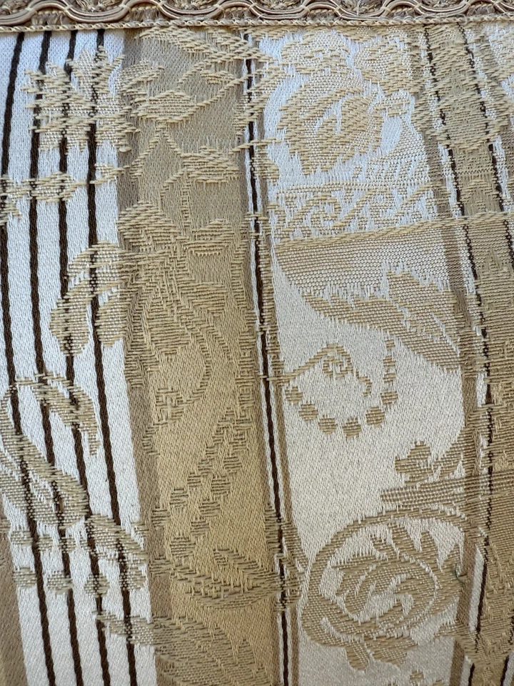 Croscill Boudoir Gold Decor Throw Pillow 18 x 13 Gold Fringe Jacquard Damask - Image 2 of 4