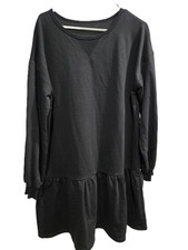 Womens Black Knit Dress Long Sleeve Mid Length Size Large