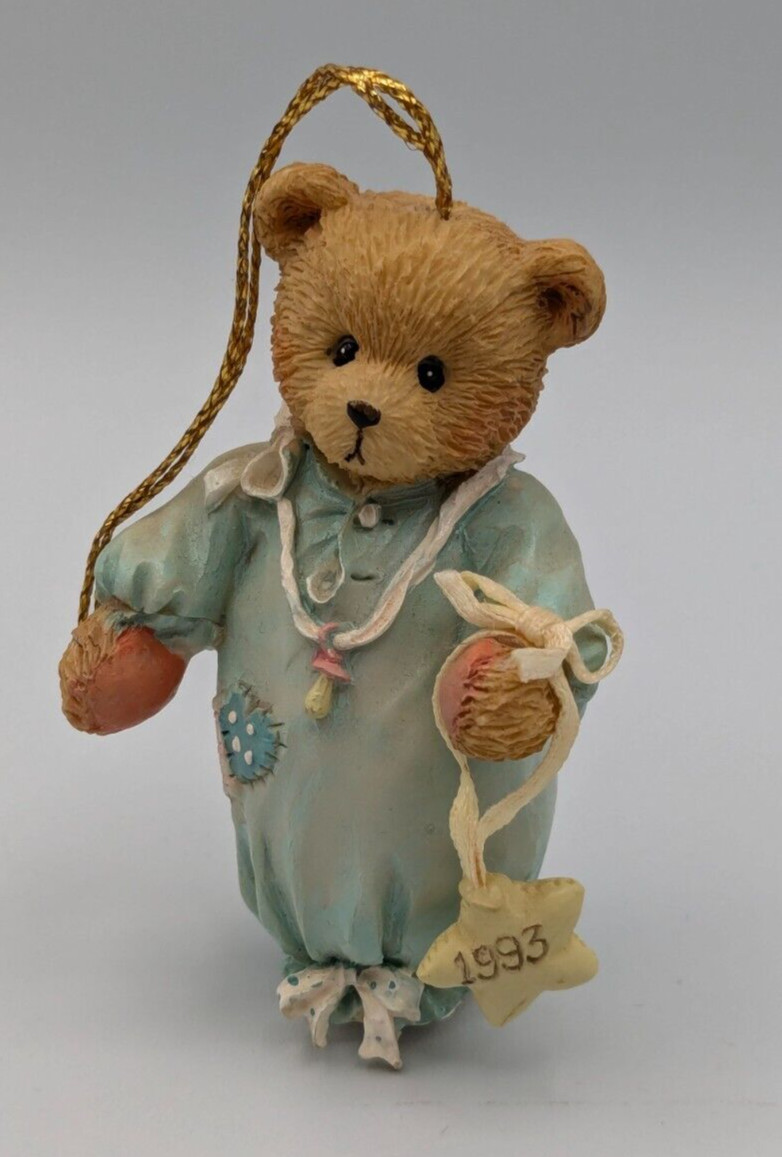 Cherished Teddies Baby Boy's First Christmas Hanging Ornament (913014) 1993