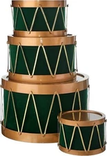 Regency International VP Flocked Drum with Rope Container, 4.5-11 Inches, Green