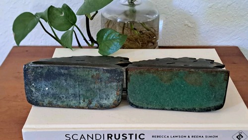 Set fermalibri barca nautica nave bronzo fuso vintage pesanti unici curati - Foto 5 di 8