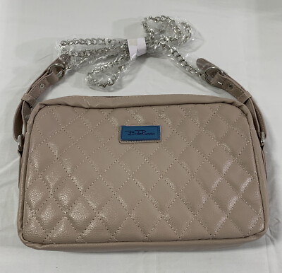 BELLA RUSSO Beige Quilted Style Chain Strap Women's Purse Handbag NWOT