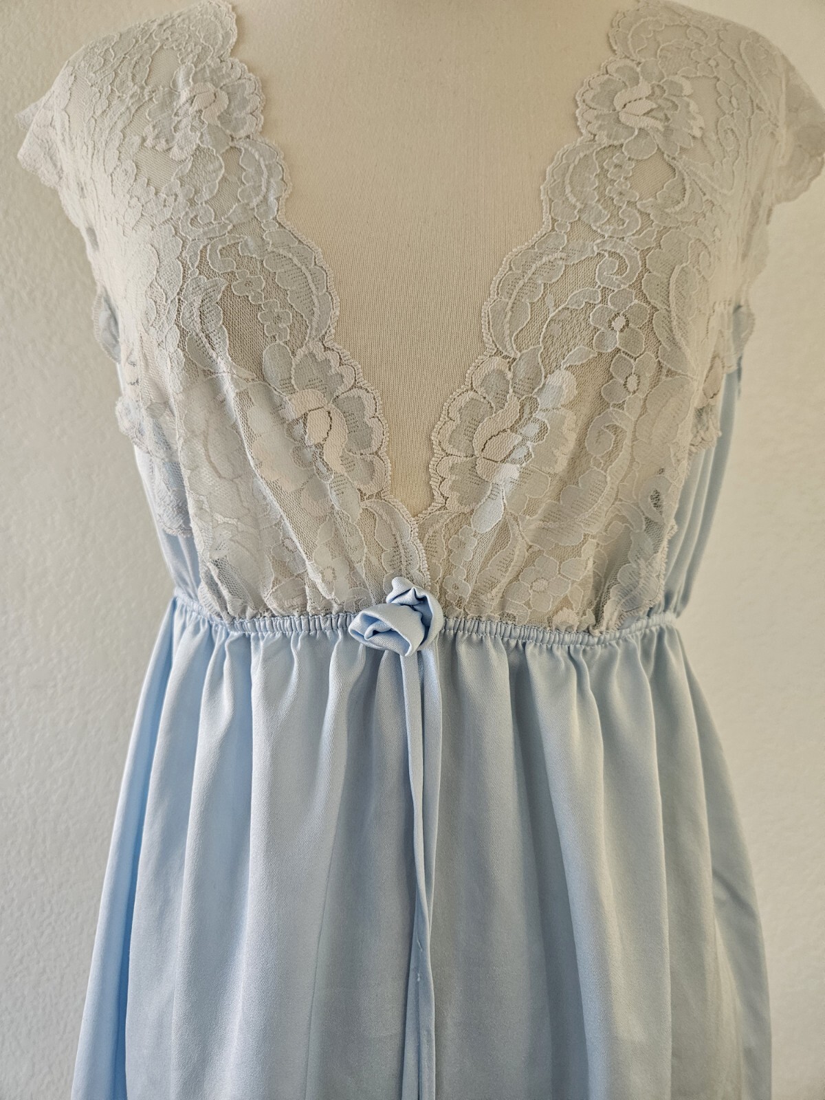Vintage Val Mode Lingerie Blue Pajama Dress Size M Read Description