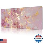 NIYLYNSYN Mouse Pad Large Pink and Gold Marble Non-Slip Gaming Desk Mat with