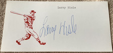LARRY HISLE Personally Autographed Signed MLB TWINS BREWERS PHILS Card FreeShip