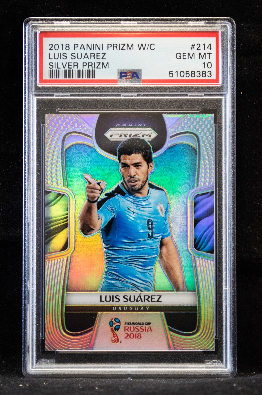 2018 Panini Prizm World Cup Luis Suarez #214 PSA 10 SILVER Prizm Uruguay