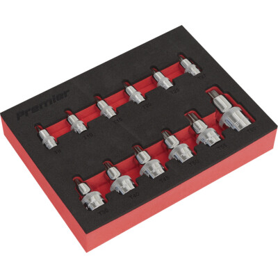 12-tlg TRX Star STUBBY Steckschlüssel-Bit-Satz - 1/4'' 3/8'' 1/2'' Vierkant Kurzschaft