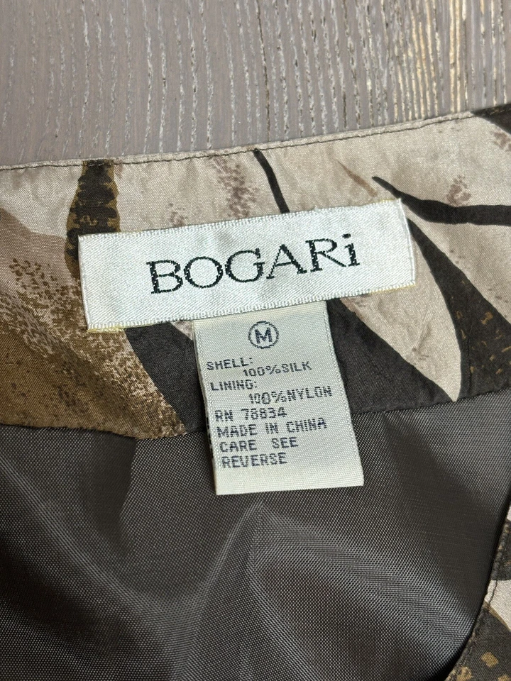 Túnica Bogari vintage de seda con botones talla M marrón floral artística folclórica hipster años 90 Foto 2 de 4