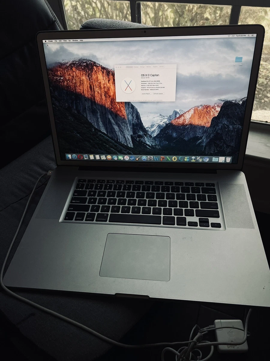 apple macbook pro 17 inch (mid-2009) 8GB Ram 3.06 GHZ .