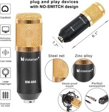 Voilamart Usb Streaming Podcast Microphone, Condenser Microphone Set Bm-800 With