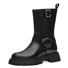 Tamaris Schwarze Lack Stiefeletten Tamaris Biker Boots Online Kaufen