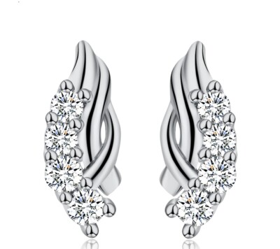 Edle Zirkonia Ohrstecker 925 Silber Cubic Zircon American Diamant Top Edel