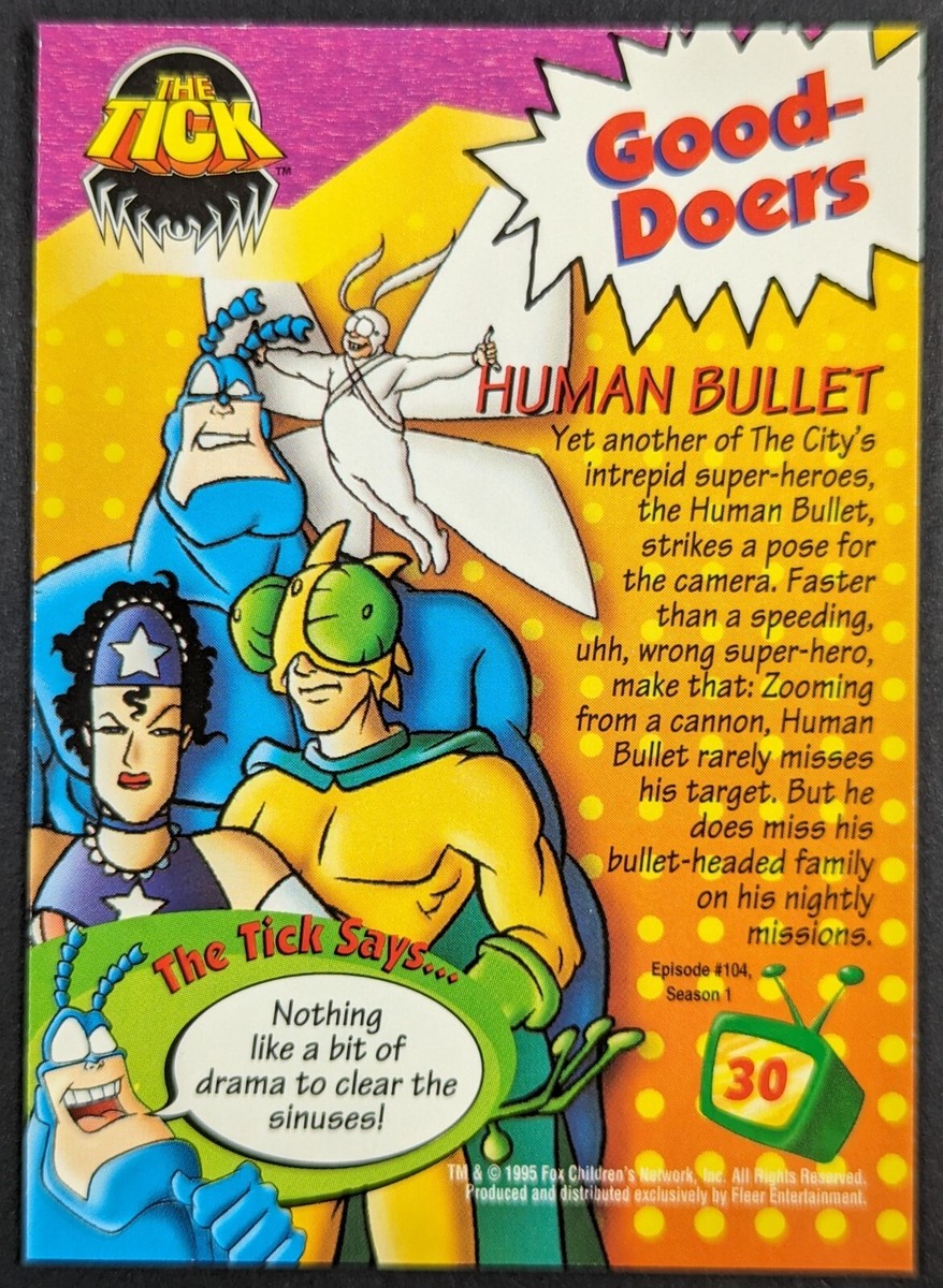 The Tick Human Bullet 1995 Fleer Ultra Fox Kids Cartoon Card #30