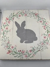 Quill to Paper By Sixtrees Handcrafted Rabbit Shadow Wreath Wall Art 11.75x11.75