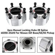 2X Manual Locking Hubs 28 Spline 40250-2S610 For Nissan D21 Base/SE/XE Pickup YG