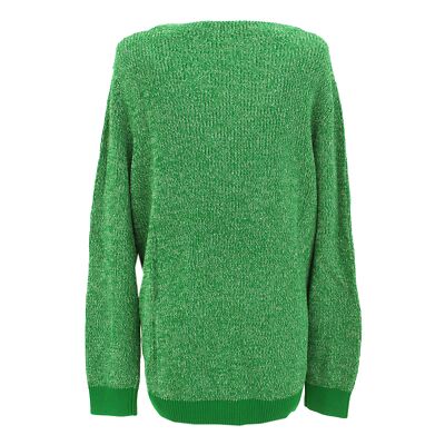 CECIL Damen langarm Pullover Pulli Shirt Grobstrick Rundhals grün