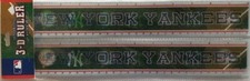 2- MLB New York Yankees 3D Holograph 12" Ruler School Office Desk Garage Measure