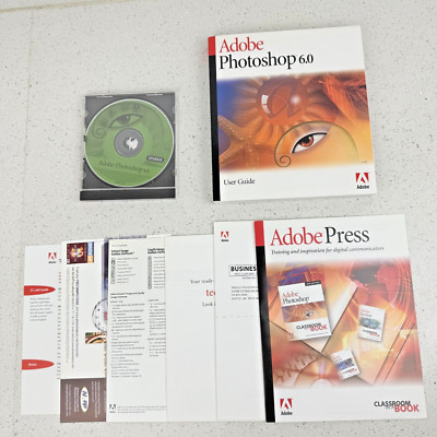 Adobe Photoshop 6.0 Upgrade Windows w/ Box, Manual, Disc & Serial Number READ