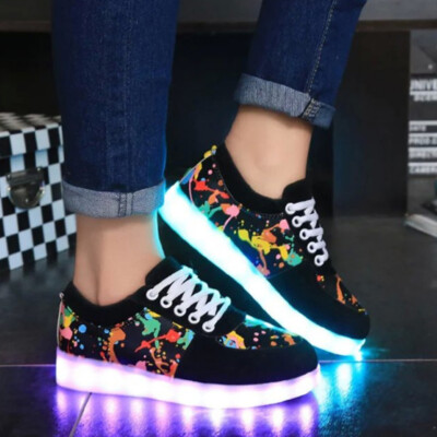 LED Farbwechsel Schuhe Sneaker Leuchtende Turnschuhe Glänzende Mode