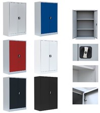 Stahl Fl&uuml;gelt&uuml;rschrank Lager Aktenschrank kompl. montiert verschiedene Farben