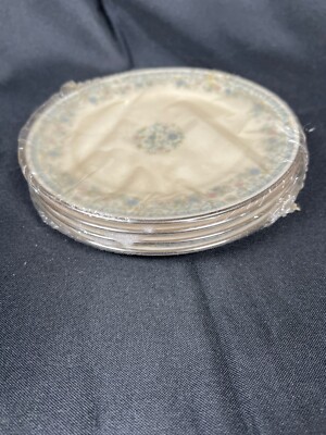 4 Lenox Columbine Bread & Butter Plate 6.5'' Blue Flowers Vintage Platinum New