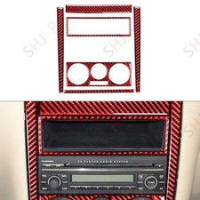 Para VW Golf MK4 1999-04 Vinilo Rojo Fibra de Carbono Control Central Adhesivo Panel Tapicería